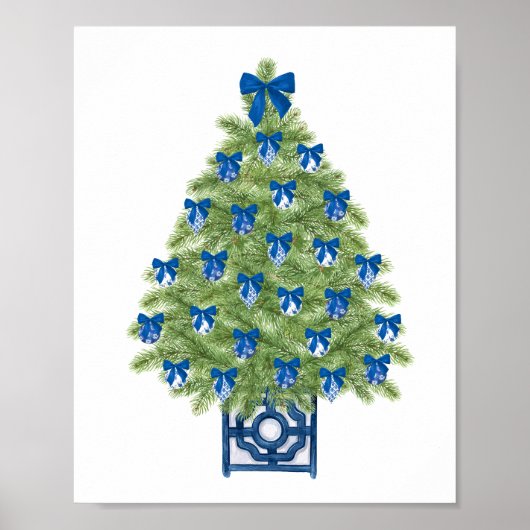 Chinoiserie Christmas Tree Art Print (Voorkant)
