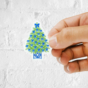 Chinoiserie Christmas Tree Vinyl Sticker