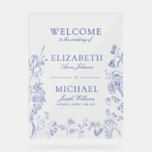 Chinoiserie classique Bleu Victorien Floral Mariag (Recto)