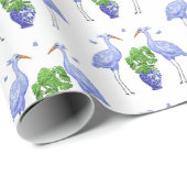 Chinoiserie Crane en Monstera Cadeaupapier (Rol Hoek)