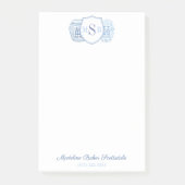 Chinoiserie Dames blauw en wit monogram Post-it® Notes (Voorkant)