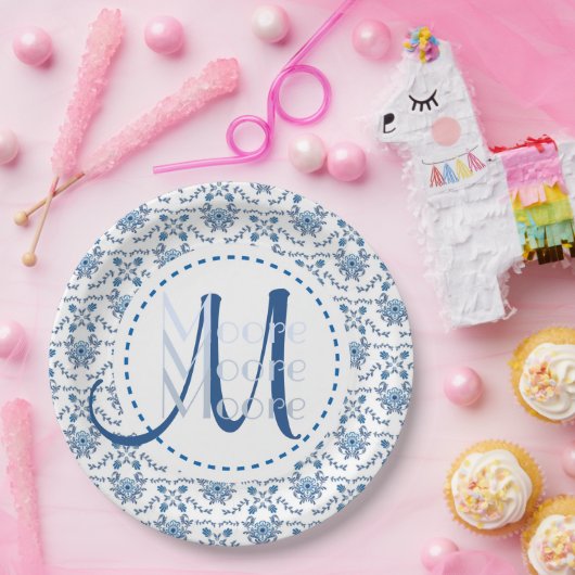 Chinoiserie Delft Blue Pattern・Custom Papieren Bordje (Feest)