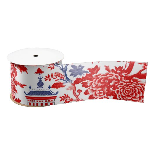 Chinoiserie Delft Frans rood blauw Lint (Spoel)