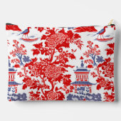 Chinoiserie Delft Frans rood blauw monogram Etui (Achterkant)