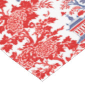  Chinoiserie Delft Frans rood blauw monogram Tafelkleed (Gekanteld)