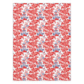  Chinoiserie Delft Frans rood blauw monogram Tafelkleed (Voorkant)