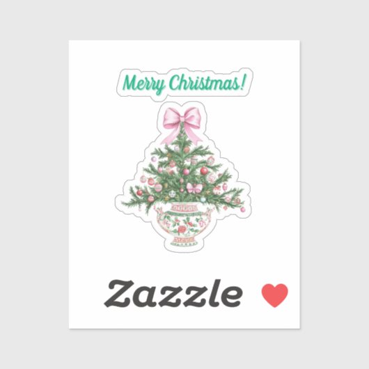 Chinoiserie Design Christmas Sticker (Vel)