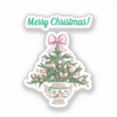 Chinoiserie Design Christmas Sticker (Voorkant)