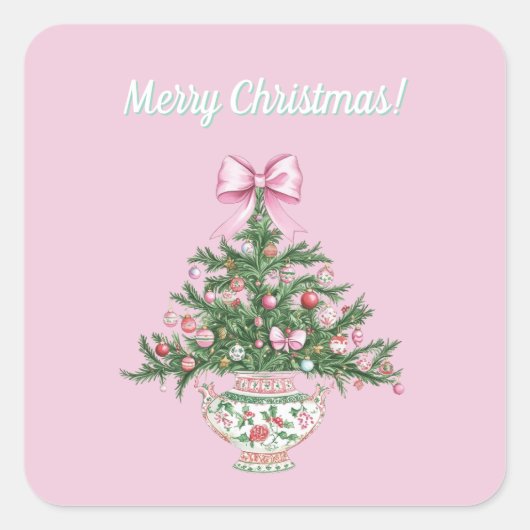 Chinoiserie Design Christmas Sticker (Devant)
