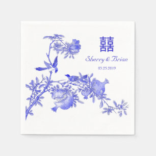 Chinoiserie Double Happiness Chinese bruiloft Servet