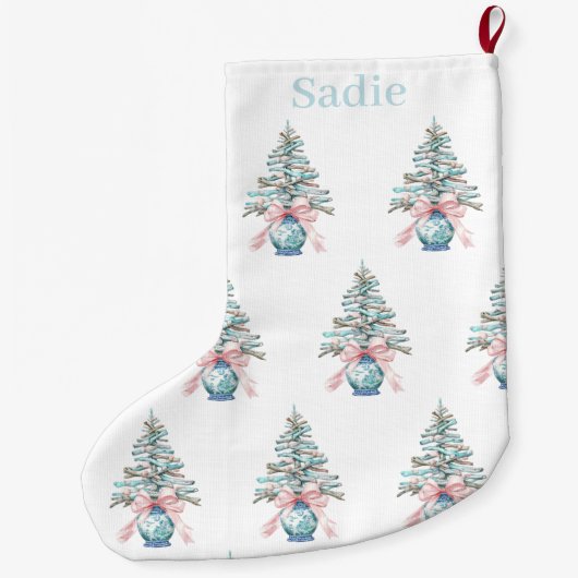 Chinoiserie Driftwood Christmas Tree Pot Grote Kerstsok (Achterkant)