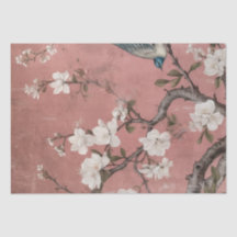 Chinoiserie Dusty Pink Cherry Blossom Background