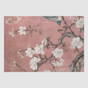 Chinoiserie Dusty Pink Cherry Blossom Background Tissuepapier