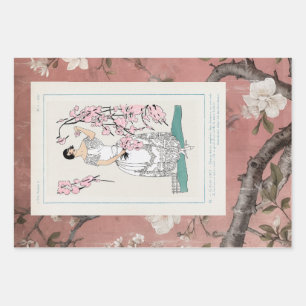 Chinoiserie Dusty Pink + Mode Inpakpapier Vel