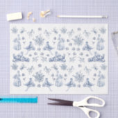 Chinoiserie Easter Easter ontpage Blue Toile Flora Tissuepapier (Craft)