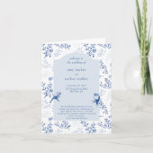 Chinoiserie Elegant Blauw Bloemen Bruiloft Program (Voorkant)