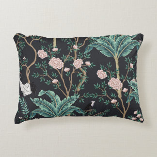 Chinoiserie Exotic Birds: Bananenboomwand Accent Kussen