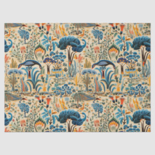 Chinoiserie Exotische Vogels Botanisch Patroon (6) Tissuepapier