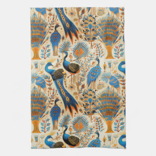 Chinoiserie Exotische Vogels Botanisch Patroon (8) Theedoek
