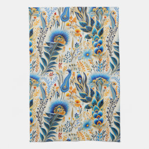 Chinoiserie Exotische Vogels Botanisch Patroon (9) Theedoek