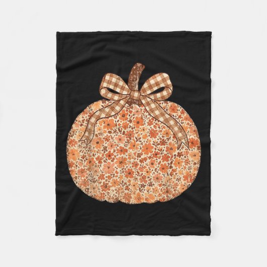 Chinoiserie Fall Pumpkin Floral Halloween Funny Th Fleece Deken (Voorkant)