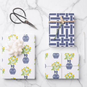 Chinoiserie Feuilles d'enveloppement Cadeau Lemon 