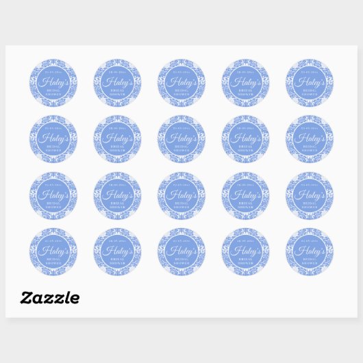 Chinoiserie Fleurs Bleues Sticker Mariage (Feuille)