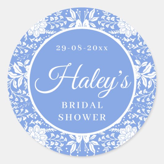 Chinoiserie Fleurs Bleues Sticker Mariage (Devant)