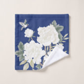 Chinoiserie Floral Bird Sage Green Dusty Blue Navy (Gant de toilette)