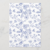 Chinoiserie Floral Mariage Carte Numéro de table (Dos)