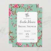Chinoiserie Floral Postcard Invitation (Devant / Derrière)