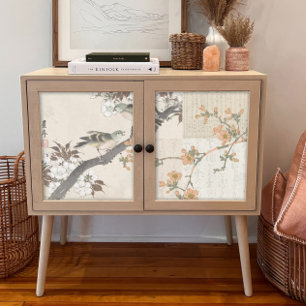 Chinoiserie Floral Vogelscript Decoupage Tissuepapier