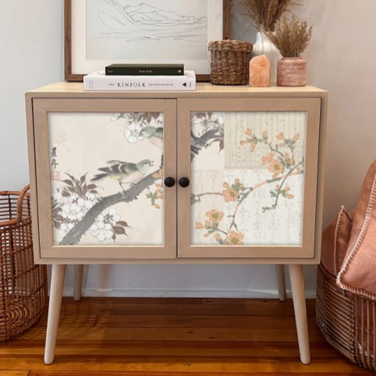 Chinoiserie Floral  Vogelscript Decoupage Tissuepapier