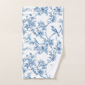 Chinoiserie florale bleue élégante (Serviette à main)