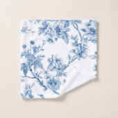 Chinoiserie florale bleue élégante (Gant de toilette)