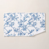 Chinoiserie florale bleue élégante (Serviette à main)