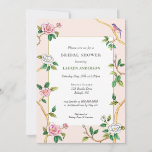 Chinoiserie Florale Invitation à la douche nuptial