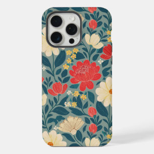 Chinoiserie florale rouge, verte et crème