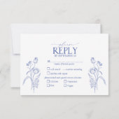 Chinoiserie French Blue Victorian Floral Carte RSV (Dos)