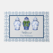 Chinoiserie Ginger Jar Aangepaste naam Welkom Deurmat (Voorkant)