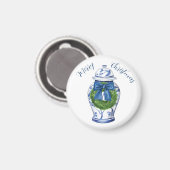 Chinoiserie Ginger Jar Christmas Magneet (Voorkant / Achterkant)