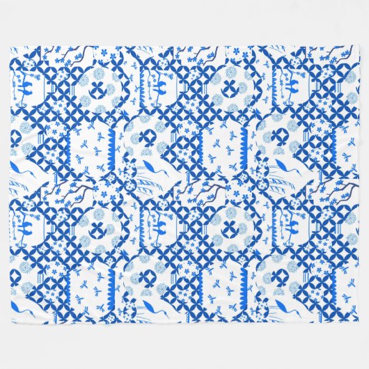 Chinoiserie Ginger Jar Jars Fleece Blanket (Voorkant (Horizontaal))