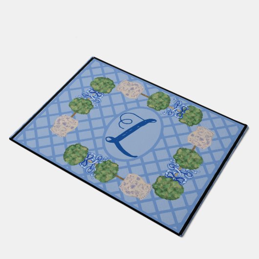 Chinoiserie Ginger Jar Jars Topiary Basket Calenda Deurmat (Schuin)