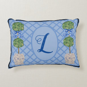 Chinoiserie Ginger Jar Jars Topiary Basket Throw Accent Kussen