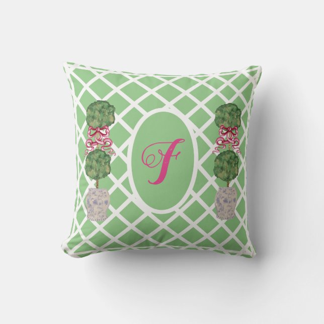 Chinoiserie Ginger Jar Jars Topiary Kussen (Voorkant)