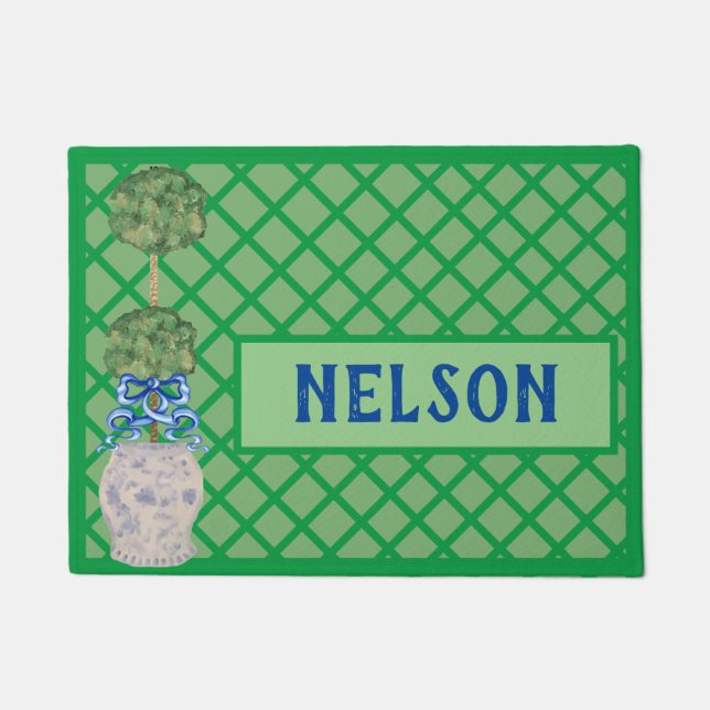 Chinoiserie Ginger jar jars Topiary Rug Doormat Deurmat (Voorkant)