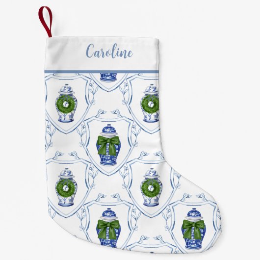 Chinoiserie Ginger Jar Kleine Kerstsok (Voorkant)