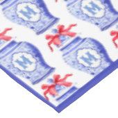 Chinoiserie Ginger Jar Monogram | Rode strik Tafelkleed (Gekanteld)