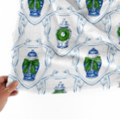 Chinoiserie Ginger Jar Monogrammed Fleece Deken