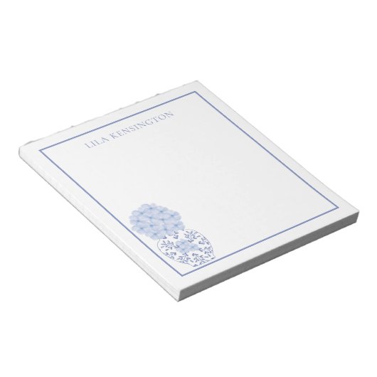 Chinoiserie Ginger Jar Vase avec Bloc-notes Fleurs (Incliné)